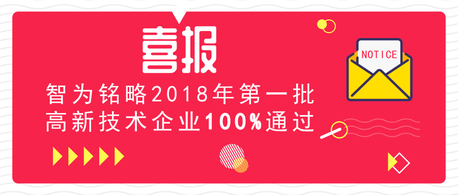 喜報(bào)！智為銘略2018年*一批高新技術(shù)企業(yè)100%通過
